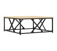 SYDE Table basse en bois d'ingénierie chêne Sonoma 70 x 70 x 30 cm | Surface lisse, structure en métal robuste, stable pour salon, décorative