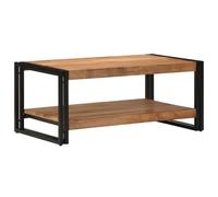 SYDE Table basse en bois massif d'acacia 90 x 50 x 38 cm | Base en fer robuste, utilisation intérieure et extérieure, nettoyage facile, pour salon ou chambre
