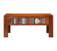 SYDE Table basse en bois massif d'acacia 90 x 50 x 40 cm | Rangement large, surface résistante, nettoyage facile, utilisation intérieure et extérieure