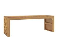 SYDE Table basse en bois massif de teck 110 x 35 x 38 cm | Robuste et stable, surface résistante, utilisation polyvalente pour salon ou chambre à coucher