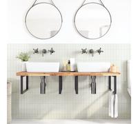 SYDE Table de bain en bois d'acacia non traité 120 x 60 x 4 cm | Bois massif résistant, surface lisse, multi-usages pour cuisine ou bureau, veine naturelle unique