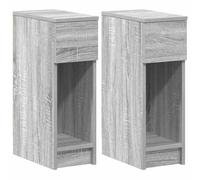 SYDE Tables de chevet avec tiroir 2 unités Gris Sonoma 20 x 36 x 60 cm | Bois d'ingénierie, surface lisse résistante à l'humidité, compartiment ouvert, nettoyage facile