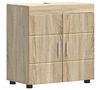 SYDE Tulum Ensemble de meubles de salle de bain en chêne Sonoma 60 x 34 x | Bois élaboré, finition mate, grands compartiments, serviettes et coiffeuse, nettoyage avec chiffon humide