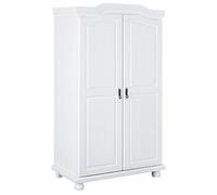 AltoBuy Sydney - Armoire 2 Portes + Penderie Bois Massif Vernis Blanc