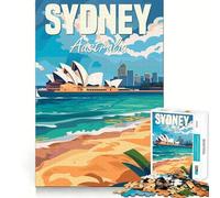 Sydney Australie Puzzle de 1000 pièces pour Adolescents Jeu de réflexion Stimulant Passe-Temps Calme Découpe précise Joli Cadeau 38x52cm