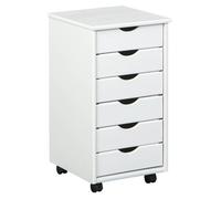 SYDNEY - Caisson 6 Tiroirs Bois Massif Vernis Blanc