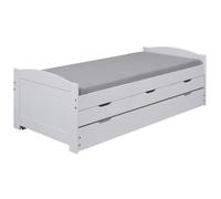 SYDNEY - Lit Gigogne 90x200cm + 3 Tiroirs Bois Massif Vernis Blanc - Altobuy Blanc, Blanc