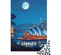 Sydney Opera House and Harbour Bridge at Nigh Puzzle, 1000 pièces