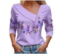 SYDUZAX Blouse de Travail Femme Grande Taille Couleur Unie Chemises Femme Manches Longues Col V Tee Shirt Femme Décontracté Ample Mode Tunique Tops Lâche Respirant Pullover pour Tenues Quotidiennes
