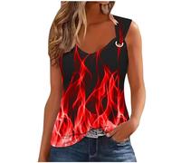 SYDUZAX Camisole pour Femme avec Chic Imprimé Floral Débardeur à Bretelles Casual T-Shirt sans Manches Femme Sexy Caraco Col V Gilet Casual Tunique Hauts Mode Épaules Dénudées Tops Épaules Dénudées