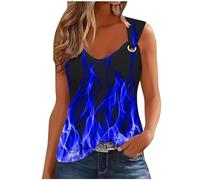 SYDUZAX Camisole pour Femme avec Chic Imprimé Floral Débardeur à Bretelles Casual T-Shirt sans Manches Femme Sexy Caraco Col V Gilet Casual Tunique Hauts Mode Épaules Dénudées Tops Épaules Dénudées