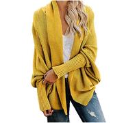 SYDUZAX Cardigan Blanc Femme Manches Longues Veste Grande Taille Couleur Unie Femme Tricoté Gilet Devant Ouvert Manteau Outwear Automne Hiver Cardigan Femme Chic Et Elegant Sweater Ample Mode Blouson