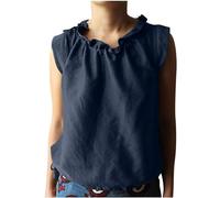 SYDUZAX Debardeur Femme Chic Blanc Tee Shirt sans Manches Décontracté Léger Tops D'été Ample Mode Vêtements de Détente pour Les Vacances La Plage Tendance T-Shirt Streetwear Doux et Confortables