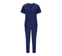 SYDUZAX Ensemble Femmes Uniformes Médicale Ensemble Femme Pantalon et Haut Fluide Medicale Femme Vêtements Tenue Infirmiere Costumes D'infirmière Tenue Aide Soignante Professionnelle avec Poche