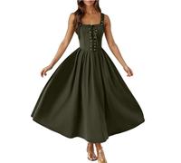 SYDUZAX Femme Robe D'Halloween Gothique Robe Medievale Femme Costume Sans Manches Épaules Dénudées Pour Femmes Robes Longue Asymétrique Gothique Vintage Dress Grande Taille Couleur Unie