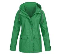SYDUZAX Femmes Imperméable et écran Solaire en Plein air Vêtements de Sport Veste Femme Léger Brise-vent Capuchon Manteau Emballable avec Poche Respirant Douche Résistant Manteau à Capuchon