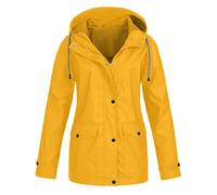 SYDUZAX Femmes Imperméable et écran Solaire en Plein air Vêtements de Sport Veste Femme Léger Brise-vent Capuchon Manteau Emballable avec Poche Respirant Douche Résistant Manteau à Capuchon