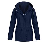 SYDUZAX Femmes Imperméable et écran Solaire en Plein air Vêtements de Sport Veste Femme Léger Brise-vent Capuchon Manteau Emballable avec Poche Respirant Douche Résistant Manteau à Capuchon
