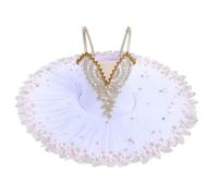 SYDUZAX Fille Robe de Ballet Justaucorps Spaghetti Straps Décalcomanie Brodée Tenue Classique avec Tutu Tulle Plateau Lac des Cygnes Enfant Robes de Danse Gymnastique Princesse Pour Filles 1-14Y