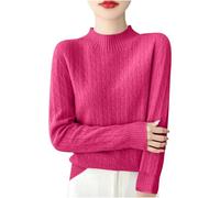 SYDUZAX Pull Tricoté Femme Chic et Elegant Sweater Femme Manches Longues Chandail Col Rond pour Femmes Chaud Pulls Tricot Ample Sweatshirt Automne Hiver Haut Polyvalent Doux et Confortables