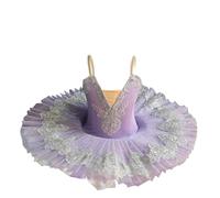 SYDUZAX Robe de Ballet Fille Justaucorps Spaghetti Tenue Danse Classique avec Tutu Tulle Plateau Lac des Cygnes Enfant Robes de Danse Gymnastique Princesse Costume Danse Pour Filles 1-14Y
