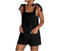 SYDUZAX Salopette en Velours Côtelé Femme Combishorts à Bretelles Couleur Unie Combinaison Courte Grande Taille Femmes sans Manches Plage Jumpsuit à Jambes Larges Chic et Élégant Décontractée