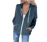 SYDUZAX Sweat-Shirt Femme Grande Taille Zippé Pull Femme Sweats à Capuche Manche Longue Manteau Ample Haut Pullover Coupe Ample Hoodie Sport Doux Confortable pour Automne Hiver Chemises avec Poches