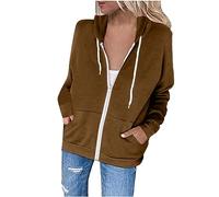 SYDUZAX Sweat-Shirt Femme Grande Taille Zippé Pull Femme Sweats à Capuche Manche Longue Manteau Ample Haut Pullover Coupe Ample Hoodie Sport Doux Confortable pour Automne Hiver Chemises avec Poches
