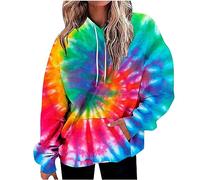 SYDUZAX Sweats Femmes Grande Taille Imprimé Tie-Dye Femme Sweat-Shirt à Capuche Manches Longues Blouson Automne Hiver Chaud Hoodie avec Poche Simple Décontractées Fashion Sweatshirts à La Mode Ample