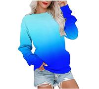 SYDUZAX Sweatshirt Femme Manche Longue Col Rond Sweat Pull Tops Grande Taille Dégradé de Couleur Décontracté Haut Femme Chic Et Elegant Grande Taille Ample Mode Tops Casual Loose Doux et Confortables
