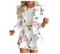 SYDUZAX Tailleur Femme Ensemble 2 Pièces Veste et Mini-Jupe Pour Travail les Affaires et Bureau Ensemble Femme Chic et Elegant Décontracté Cardigan à Manches Longues Costume Grande Taille Streetwear