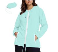 SYDUZAX Veste de Pluie Femme Impermeable Veste Légère Femme Pochette de Rangement Incluse Veste à Capuche Femmes Jacket Outdoor Blouson Manches Longues Manteau Activites en Exterieur Randonnée