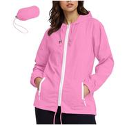 SYDUZAX Veste de Pluie Femme Impermeable Veste Légère Femme Pochette de Rangement Incluse Veste à Capuche Femmes Jacket Outdoor Blouson Manches Longues Manteau Activites en Exterieur Randonnée