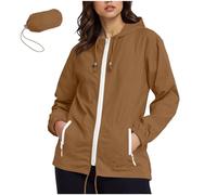 SYDUZAX Veste de Pluie Femme Impermeable Veste Légère Femme Pochette de Rangement Incluse Veste à Capuche Femmes Jacket Outdoor Blouson Manches Longues Manteau Activites en Exterieur Randonnée