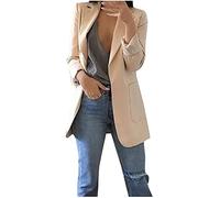 SYDUZAX Veste De Pluie Pour Femme Anti-Vent Avec Boutons, Coupe Slim, Longue, Col Roulé, Avec Poches, Couleur Solide