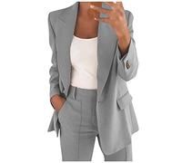SYDUZAX Veste De Pluie Pour Femme Anti-Vent Avec Boutons Femmes élégant Revers Slim Cardigan Tempérament Costume Manteau Femmes Couleur Unie Manches Longues Poches
