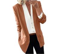 SYDUZAX Veste Femme Chic Et Elegant Blazer De Travail Décontracté Veste De Costume Formelle Bouton Couleur Unie Blazer Pour le Bureau d'automne Décontracté Veste De Costume Bureau Affaires Manteau