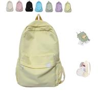 SYDXGD Sac à dos Aesthetic pour filles, Kawaii, Sac à dos pour école, Rucksack Aesthetic, Sac à dos pour filles, Noir (Jaune), 43x29x13 cm