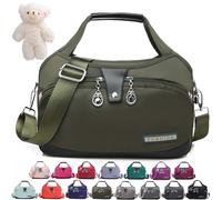 Syeefula Beautifuldeer Anti Theft Handbag, Fashion Lightweight Messenger Bag, Waterproof Oxford Cloth Satchel, Zipper Multi-Layer (Liquid Green)