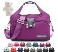 Syeefula Beautifuldeer Anti Theft Handbag, Fashion Lightweight Messenger Bag, Waterproof Oxford Cloth Satchel, Zipper Multi-Layer (Purple)