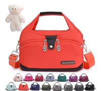 Syeefula Beautifuldeer Anti Theft Handbag, Fashion Lightweight Messenger Bag, Waterproof Oxford Cloth Satchel, Zipper Multi-Layer (Orange)