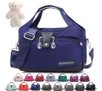 Syeefula Beautifuldeer Anti Theft Handbag, Fashion Lightweight Messenger Bag, Waterproof Oxford Cloth Satchel, Zipper Multi-Layer (Blue)
