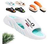 Syeefula Non-Slip Thick Sole Cloud Slides for Men, Cloud Slides Orthopedic Slippers, Anti-slip and Durable for All-Day Ease (36,white&blue)