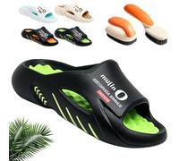 Syeefula Non-Slip Thick Sole Cloud Slides for Men, Cloud Slides Orthopedic Slippers, Anti-slip and Durable for All-Day Ease (44,black&green)