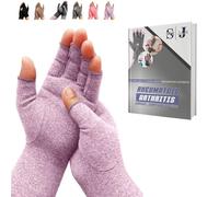 SyeJam Gants Contre la Polyarthrite Rhumatoïde Sans Doigts - Gants de Compression Pour le Soulagement de la Douleur- Violet (G) 1 paire