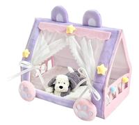 Syengery Berceau pour Poupées Bébé - Tente Maison en Miniature avec Design Adorable - Berceau de Jouet - pour Jeu des Tout-Petits et Filles pour Chambre d'enfant Jeu d'Imitation pour Maison et Salon