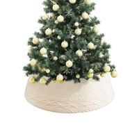 Syengery Collier De Décoration pour Sapin De Noël,Anneau Enveloppant en Tricot,Collier De Base D Arbre De Noël avec Bord Crème | pour La Décoration D Intérieur en Hiver Et Pendant Les Fêtes
