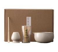 Syengery Ensemble fouet et bol à matcha,ensemble fouet à matcha | Kit de poudre de matcha japonais 4 pièces | Fouet et support à matcha, ensemble de bols à matcha pour profiter seul ou partager, à la