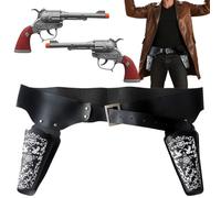 Syengery Étui de Cowboy avec Ceinture et Accessoires - Holster pour Déguisement Adulte, Costume Fête, Cosplay et Collection - Set Complet
