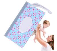 Syengery Pochette de lingettes humides réutilisable, porte-lingettes pour bébé - Distributeur de lingettes imperméables pour bébé | Porte-lingettes réutilisable avec dragonne, pour poussette,